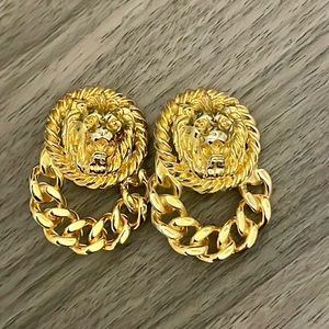 ❌SOLD❌ 1980 Vintage Ann Klein Lion Door Knocker Earrings